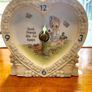 Precious moments clock (good friends are for keeps)